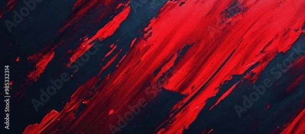 Fototapeta Abstract red neon creative background with paint stroke texture on dark surface Ideal for web and game design featuring grunge mud art and macro details of hand painted canvas artwork
