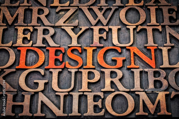 Obraz design concept in wood type