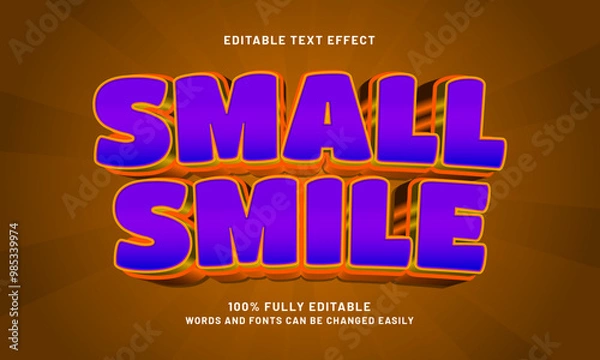 Fototapeta small smile editable text effects with a kids and happy theme