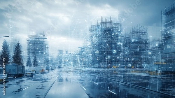 Obraz Digital Cityscape.