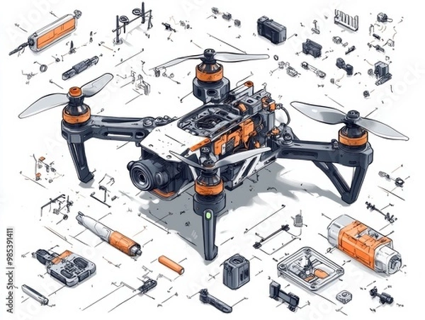 Fototapeta Drone Design Sketch