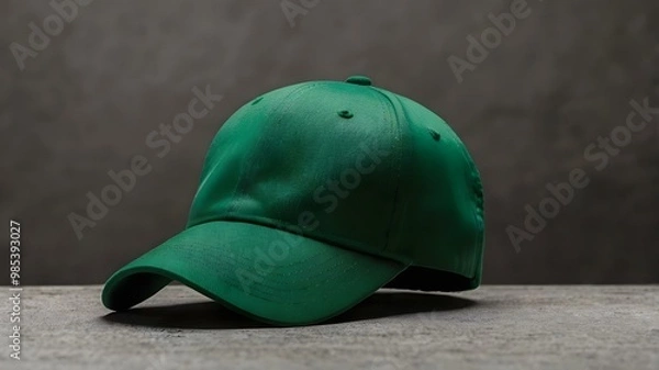 Fototapeta Blank green cap mockup for design presentation
