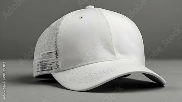 Fototapeta Blank white cap mockup for design presentation
