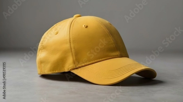 Fototapeta Blank yellow cap mockup for design presentation
