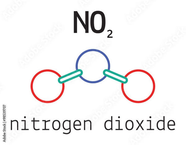 Obraz NO2 nitrogen dioxide molecule