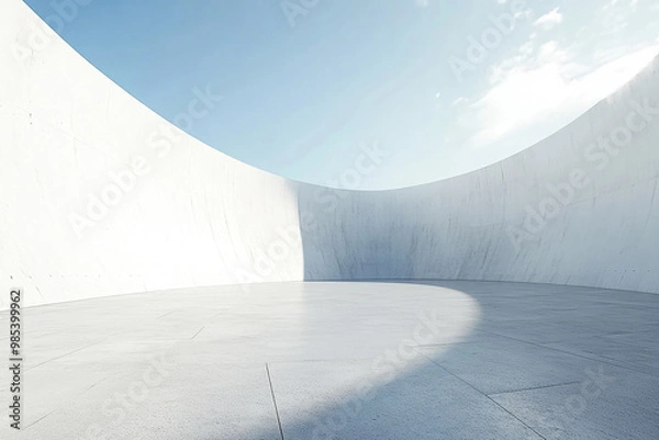 Fototapeta Abstract 3D rendering minimalist style architectural space scene