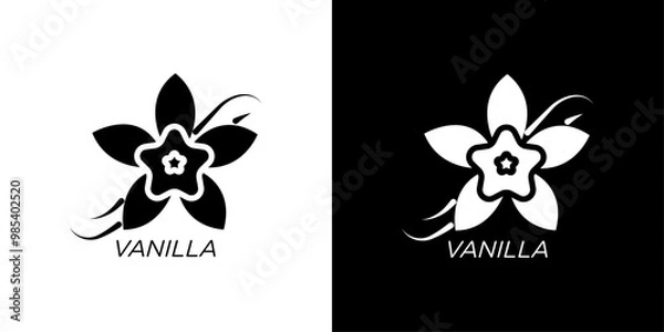 Fototapeta Vanilla icon Flat vector set outline