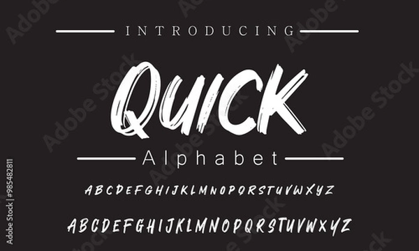 Fototapeta Clean Brush Script Font for Readability in Modern Designs | Versatile Style for All Creative Uses and Invitations
