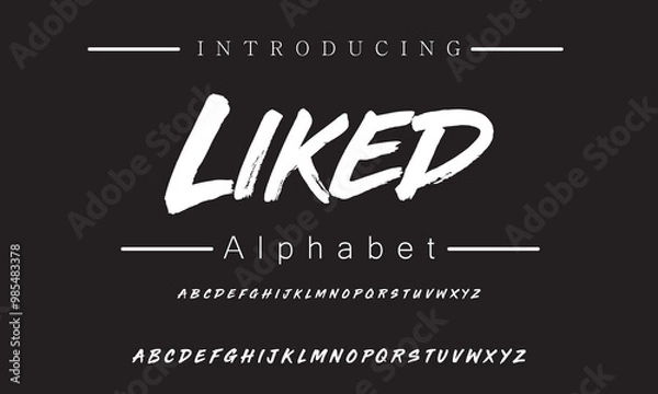 Obraz Expressive Brush Font for Creative Branding and Invitations | Unique Handwritten Style to Elevate Your Designs