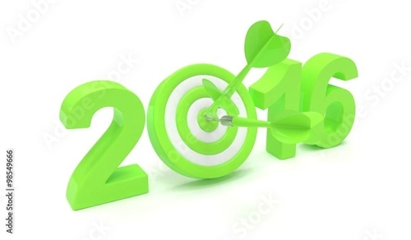 Fototapeta 2016 target 3d render illustration
