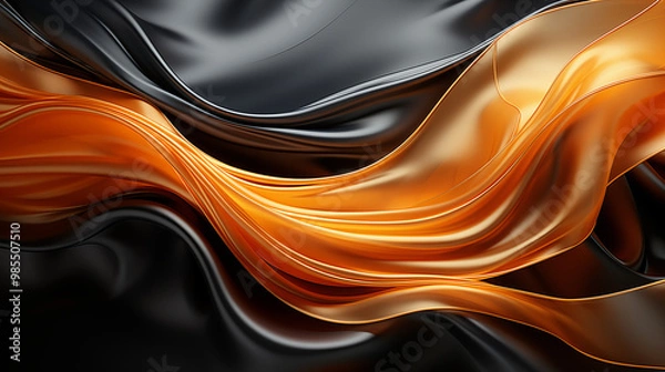 Fototapeta Metallic smoke in shades of silver, gold, and bronze, swirling with a glossy, reflective finish, creating a luxurious and modern background, perfect for high-end designs