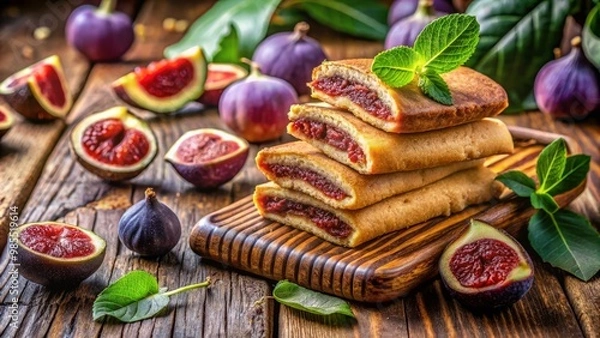 Fototapeta Savor these homemade Fig Newtons made with fresh figs and wholesome ingredients, offering a delightful, nutritious
