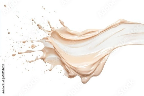 Obraz A splash of liquid foundation showcasing smooth texture and color.