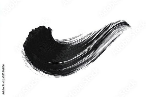 Fototapeta A stylized black brushstroke resembling a swoosh.