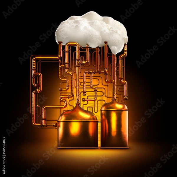 Obraz brewing beer in the shape of growler
