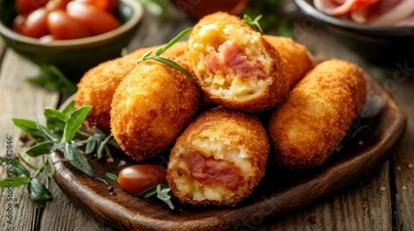 Obraz Spanish tapas called croquetas de jamón