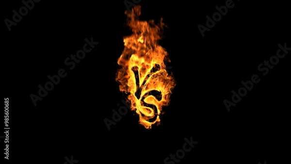Obraz burning fire VS Logo