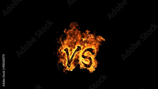 Obraz burning fire VS Logo