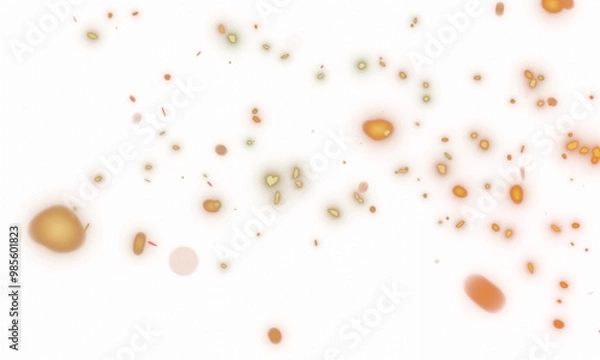 Fototapeta 3d render of fire embers or particles for video overlay effect, transparent background in png format.