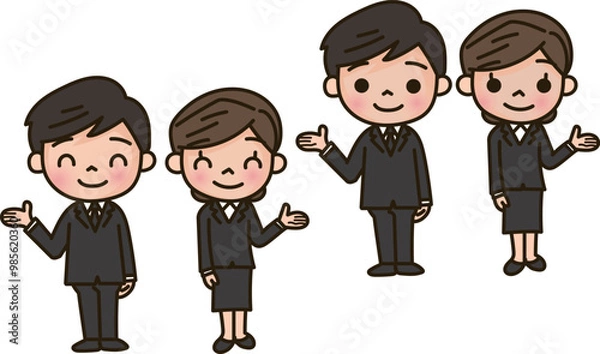 Obraz スーツ姿で案内をする男女