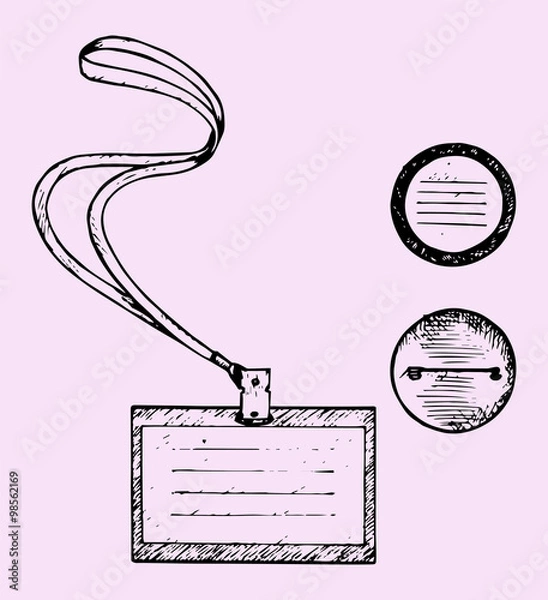 Obraz set of the badge, doodle style, sketch illustration