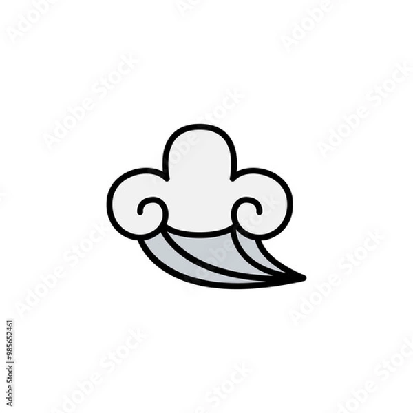 Fototapeta Abstract Cloud , Chinese Cloud , Curl cloud ,Decoration cloud, cloud icon