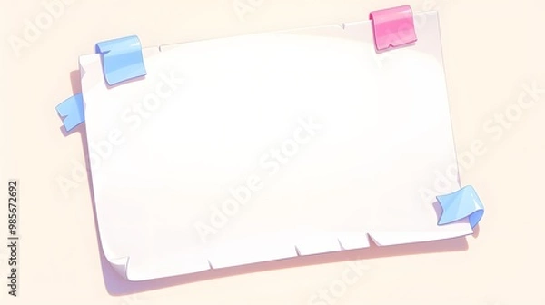 Fototapeta Blank Paper with Colorful Tape.