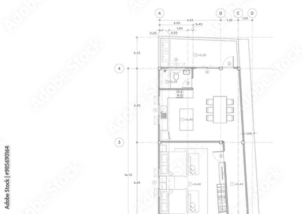 Obraz Write a blueprint architecture for building.