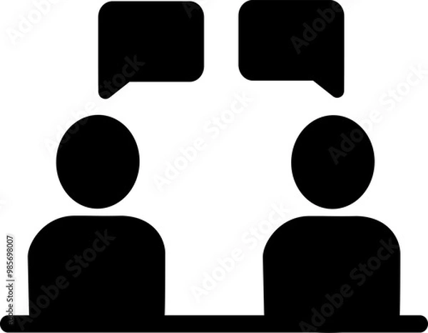 Obraz Discussion, dispute vector icon. Replaceable vector design.