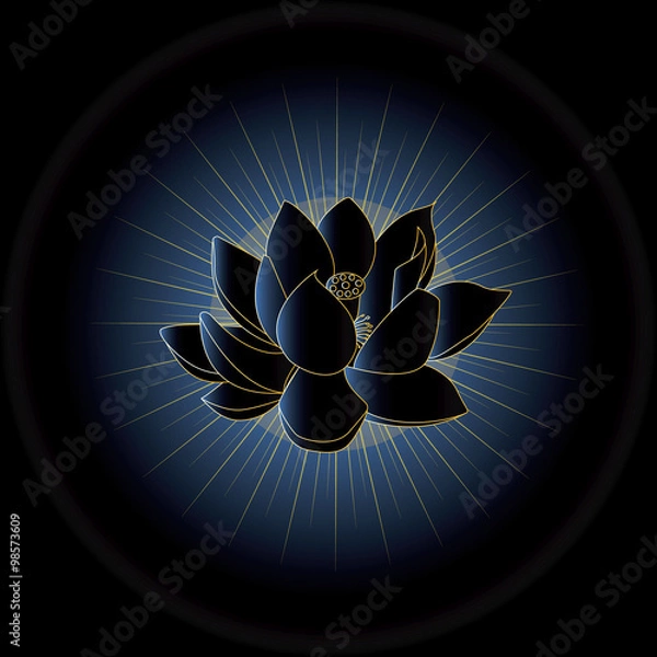 Obraz Dark blue Buddha lotus