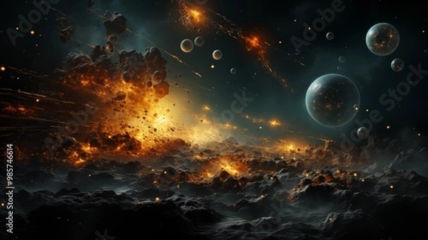 Fototapeta Sun, planets of the solar system.