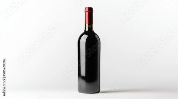Fototapeta Wine Bottle with Blank Label and without label