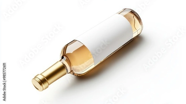 Fototapeta Wine Bottle with Blank Label and without label