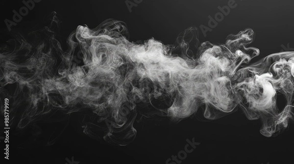 Fototapeta Smoke texture on black background