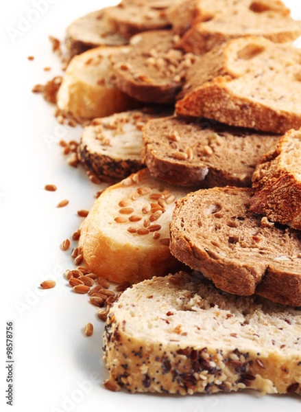 Obraz Sliced bread isolated on white