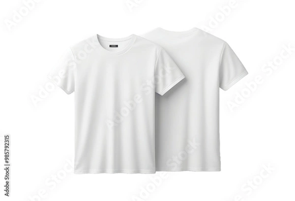 Fototapeta Blank white t-shirt mockup, isolated and showcasing front and back views on transparent background. Mockup template for football clothes. Cut out