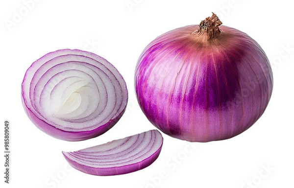 Fototapeta Isolated onion, clipping path, PNG format