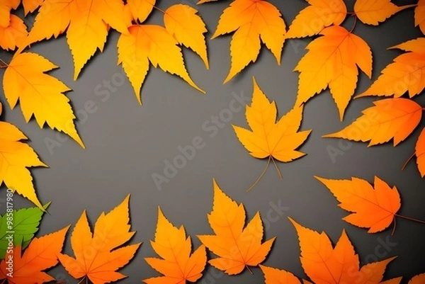 Fototapeta autumn leaves seamless pattern
