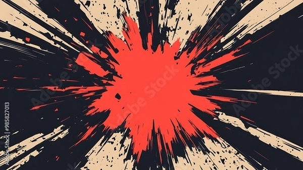Fototapeta Dynamic Comic-Style Explosion on Light Gray Background - Bold and Energetic Vector Illustration