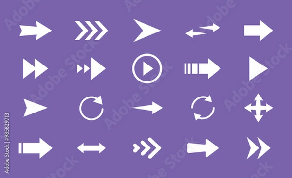 Obraz Set of vector arrows. Vector arrows icon pack