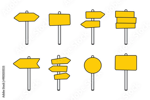 Fototapeta Arrow direction signboard vector. Direction road sign post with arrow. Signboard pointer, choice signpost.
