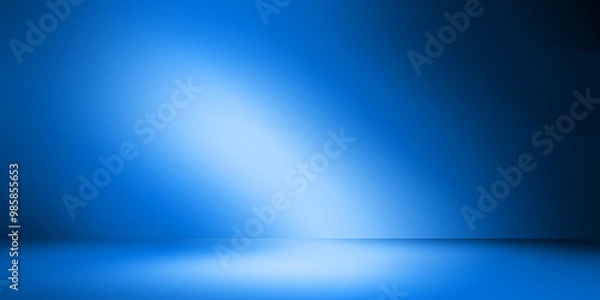 Fototapeta Blue empty room studio gradient used for background and display your product