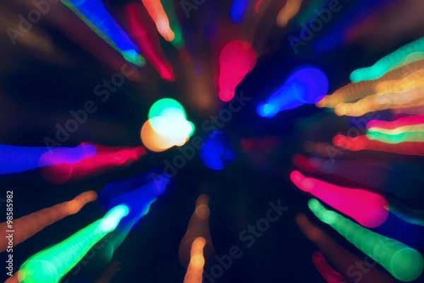 Obraz Abstract blurred background of Christmas lights and garlands.