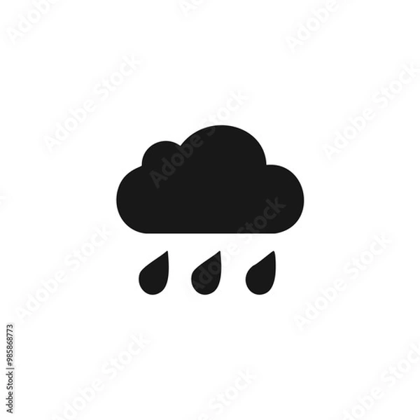 Fototapeta Rain cloud icon. Flat vector related icon for web and mobile applications.