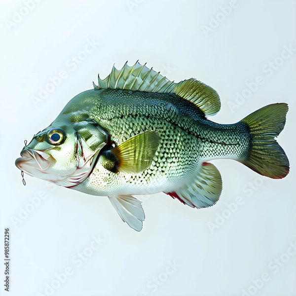 Fototapeta A largemouth bass fish, isolated on a transparent background.