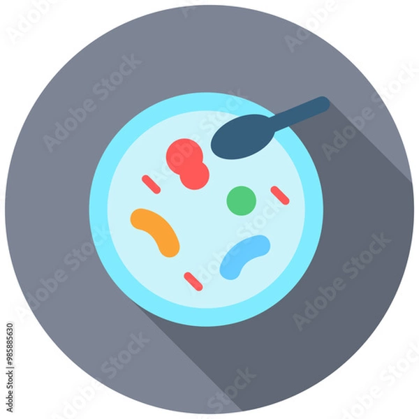 Obraz Petri Dish rounded multi color icon, use for UI, UX, app and web development, digital or print. for industry, education, science, health theme.