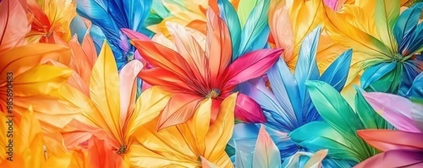 Fototapeta Colorful Samba Parade Floats, Rio Carnival Dazzling samba parade floats at the Rio Carnival, performers in extravagant costumes dancing amid vibrant decorations