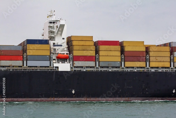 Obraz Large container ship at sea