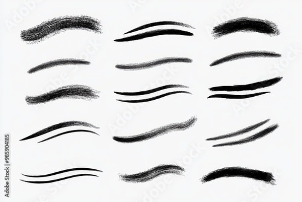 Fototapeta Hand drawn pencil lines and squiggles set.