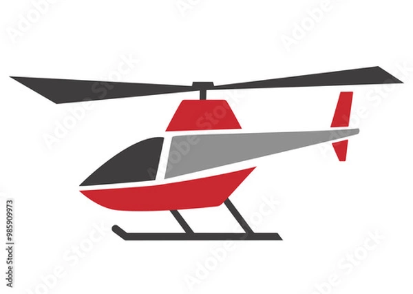 Fototapeta 赤色のヘリコプター
